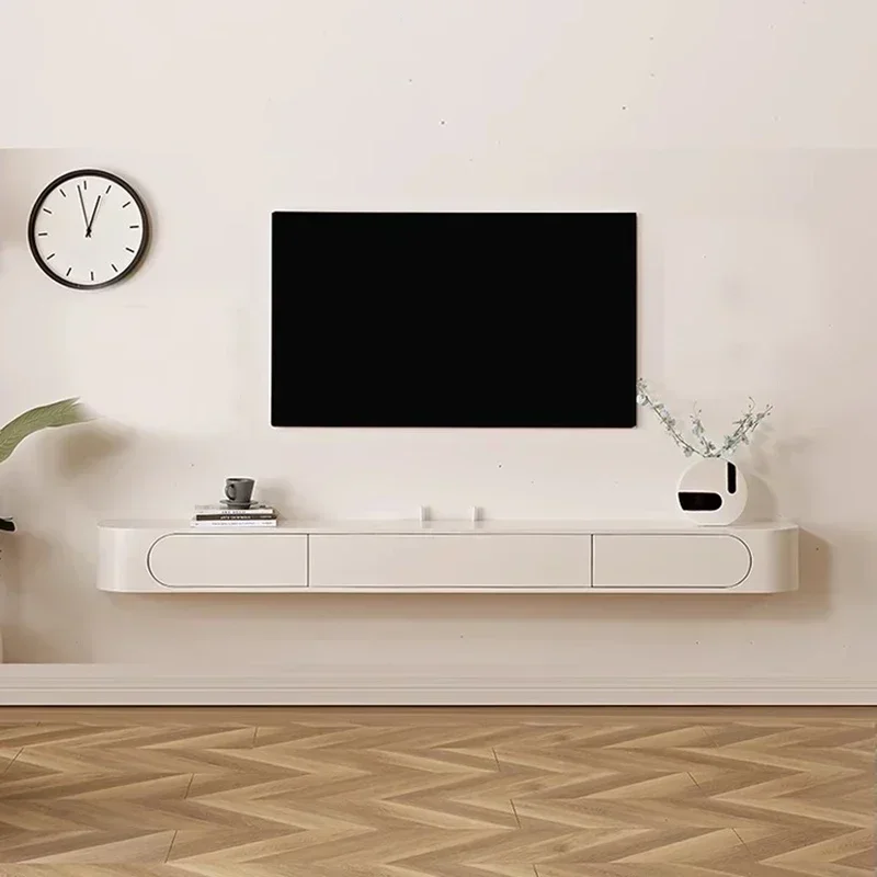 Modern Living Room Furniture Floating Tv Rattan Drawer Floor Cabinet White Entertainment Center Farmhouse Stand Decoration Wall