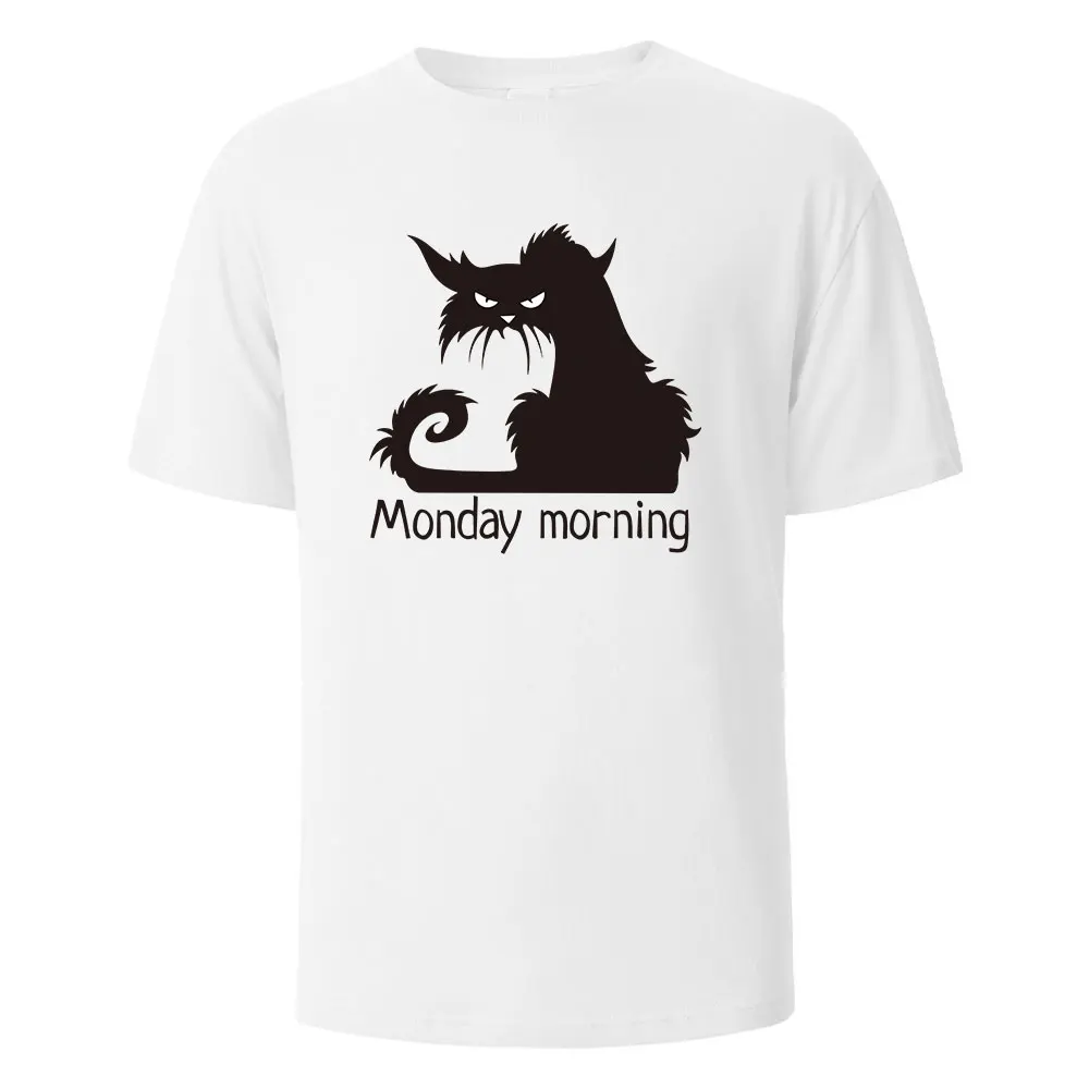 

Men's Printed T-Shirt MondayMorning Funny Graphic 100%Cotton Oversize Shortsleeved Tees For Men Women Summer Fashion Casual Tops