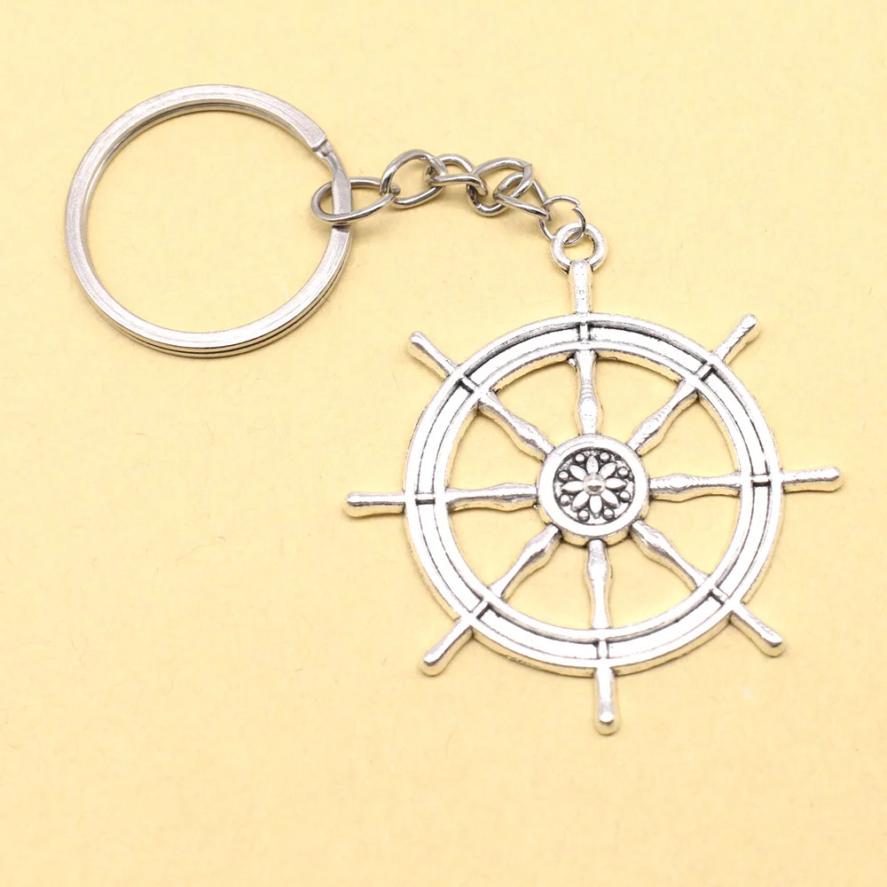 1 Piece Rudder Key Chain Charms Jewellery Making Supplies 49x53mm