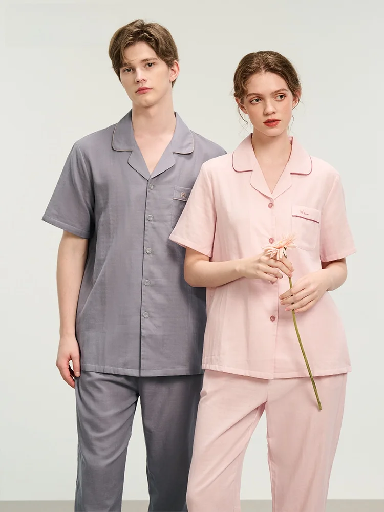 conjunto-de-pijamas-de-algodon-para-pareja-manga-corta-ropa-casual-para-el-hogar-doble-capa-de-hilo-de-algodon-comoda-y-transpirable-para-primavera