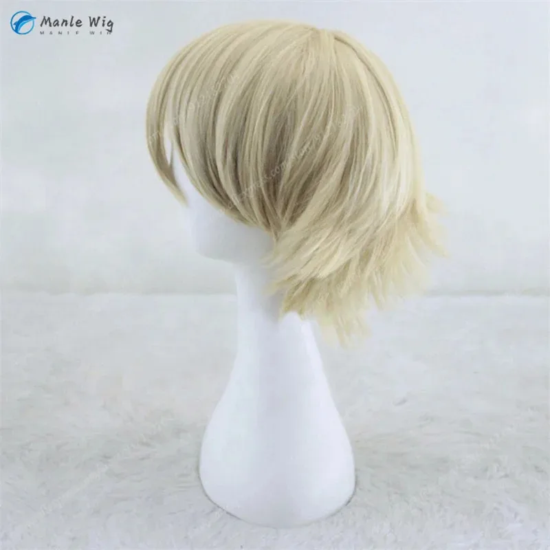 أنيمي Kisuke Urahara تأثيري أشقر فاتح قصير مقاومة للحرارة الشعر الاصطناعية هالوين حزب الباروكات + غطاء شعر مستعار vm.. ;8uog;'j9. #4