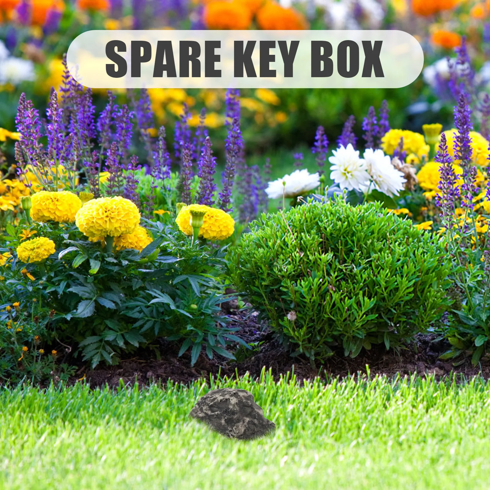 1pc Stone-type Resin Key Box Hidden Storage Key Case Artificial Stone Key Hider Key Holder for Men Stone Key Box