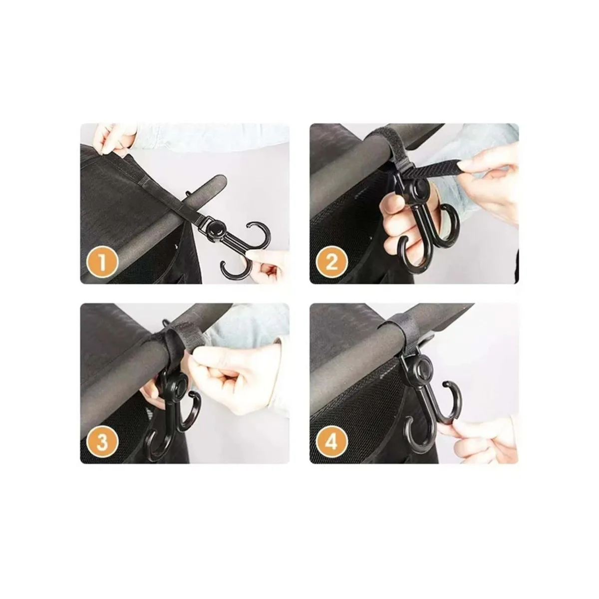 2pcs Hook Multifunctional Storage Hook Baby Stroller Hanging Hook