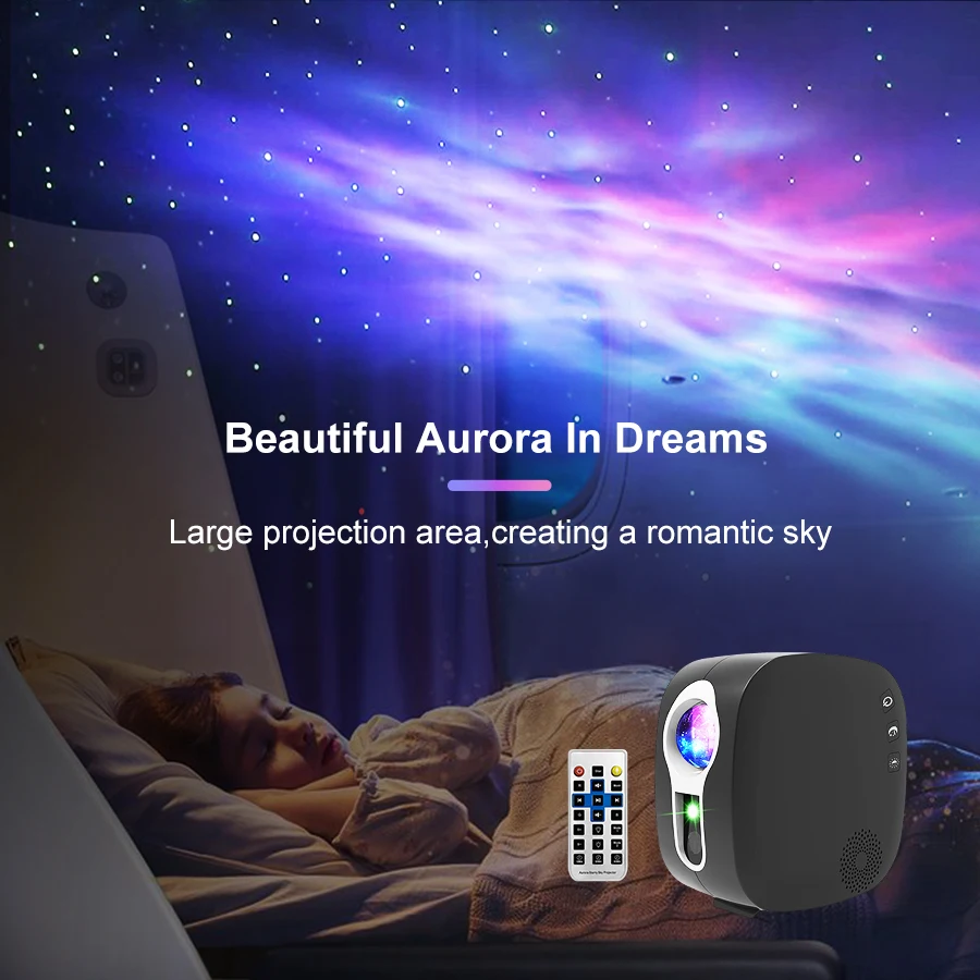 WiFi Galaxy Star Projector Night Light APP Control Bluetooth Starry Sky Projector Light Aurora Atmospher for Bedroom decor Lamp