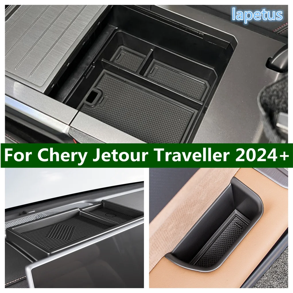 

Plastic Inner Door Armrest Behind the Screen Storage Box Organizer Car Accessories Cover For Chery Jetour Traveller 2024 2025