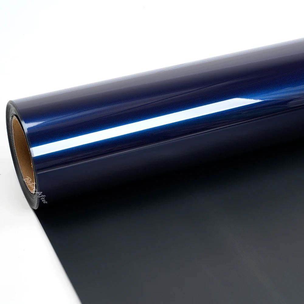 Vinil azul de alto brilho personalizável para carro com adesivo sem bolhas, filme de vinil azul tanzanita metálica brilhante de bronze