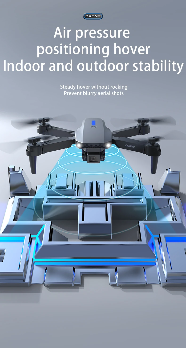 E88 Foldable RC Drone Dual Camera One‑Key Take‑off Land 3‑Speed Adjust Quadcopter, High‑Quality Festival Gift for Drone Beginner