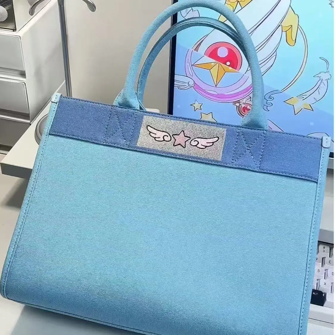 Card Captor Kinomoto Sakura Handbag Anime Figure Large Capacity Commuter Laptop Bag Girl Cosplay Accessories Gift view 3