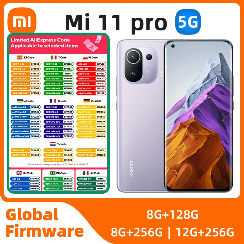 Xiaomi mi 11pro Android 5G odemčené 6.81 palec 12GB beran 256GB ROM celý colours v dobrý podmínka originální použitý telefon