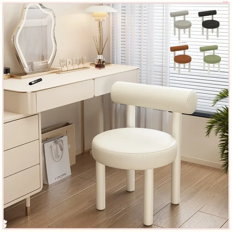 Makeup chair, backrest stool, light luxury, simple dining chair, dressing table chair, internet famous, creamy style,
