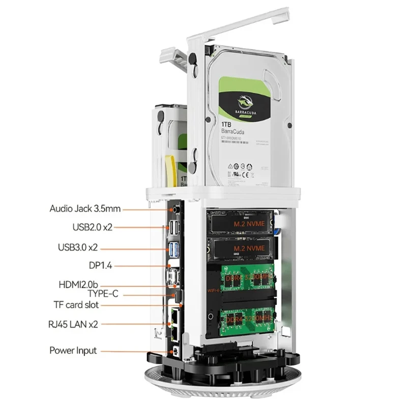 Intel-N100 Touristors Network Display Office, Mini PC, Support Windows 11, Bluetooth, Pare-feu, Ordinateur, AMD 5700U, Linux