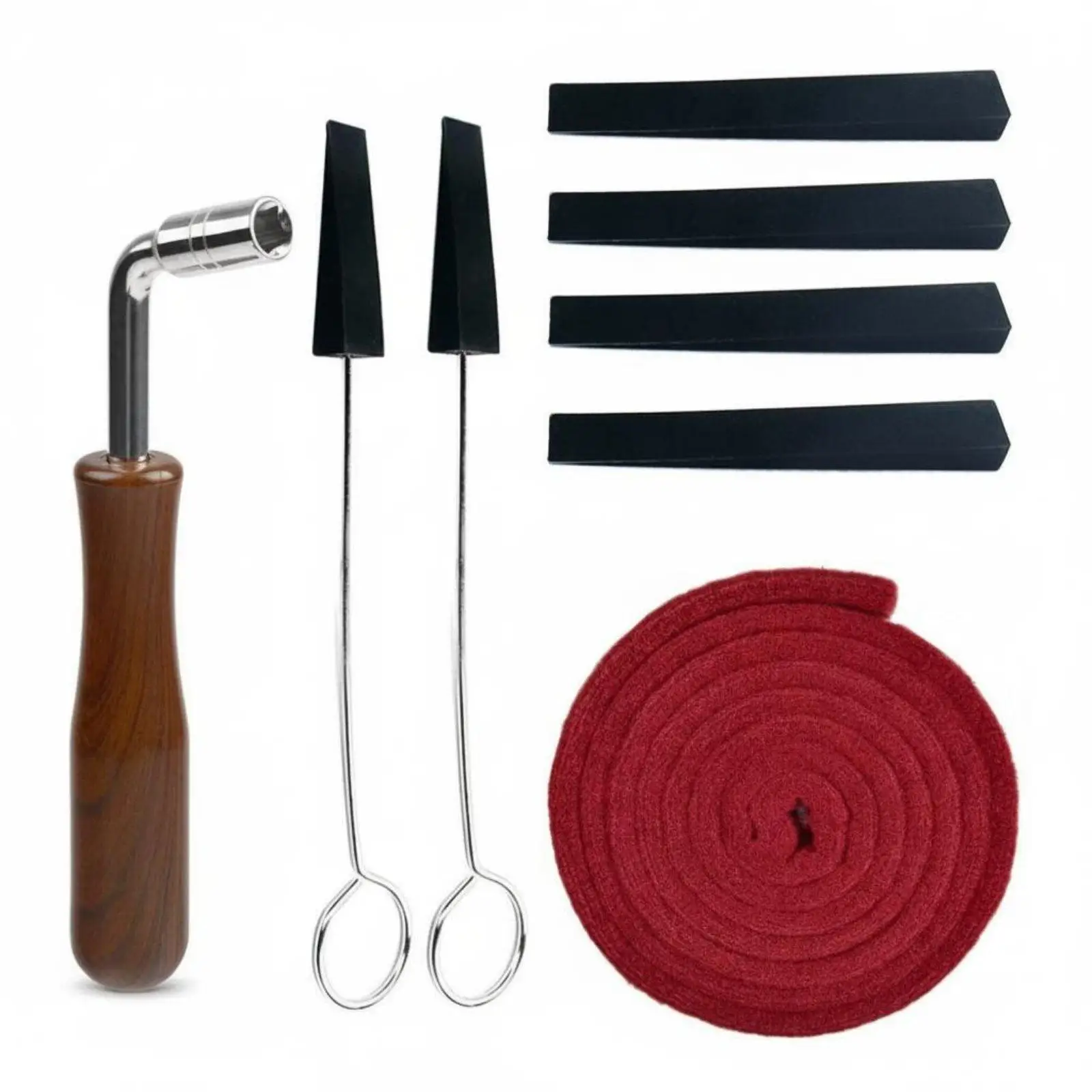 Essential Piano Tuning Tools Set with Metal Wrench Rubber Mutes and Felt Strip for Beginners and Experienced Musicians