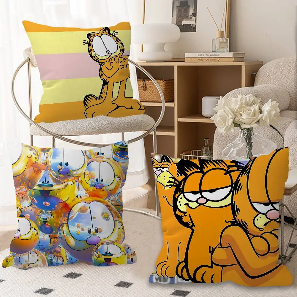 Cartoon G-Garfield Cat Cushion Cover Polyester Sofa Cushions Decorative Throw Pillows Home Decoration Pillowcover