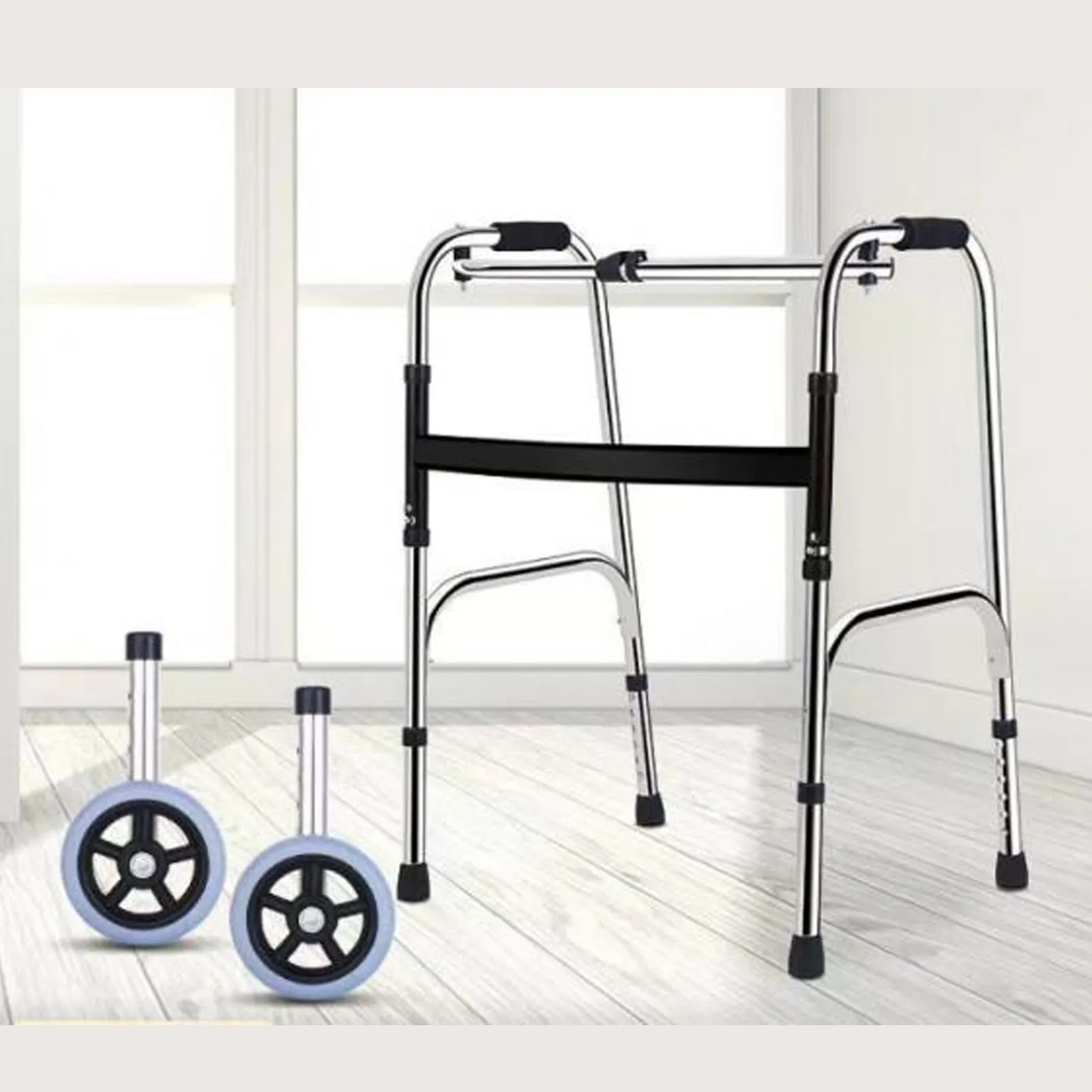 2pcs Walker Wheels Universal Walker Wheels Replacement 6 Adjustable Height Rollator Wheels Accessories for Seniors Walker Wheels