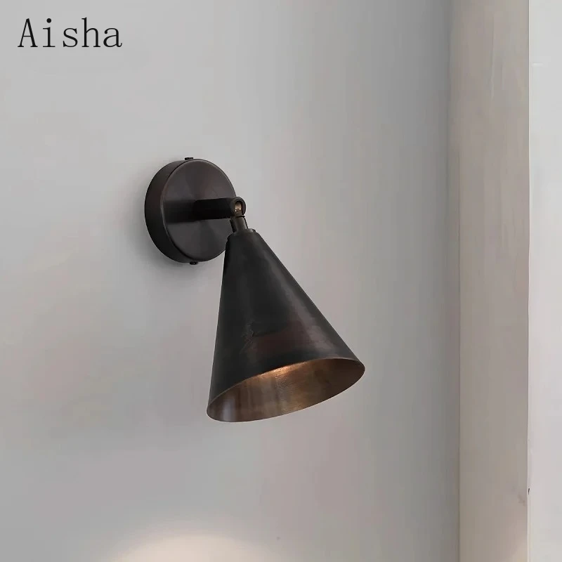 Retro Wall Lamp Master Bedroom Study Bedside Triangle sconces Kitchen Cafe Bathroom Mirror LED Decorative Light