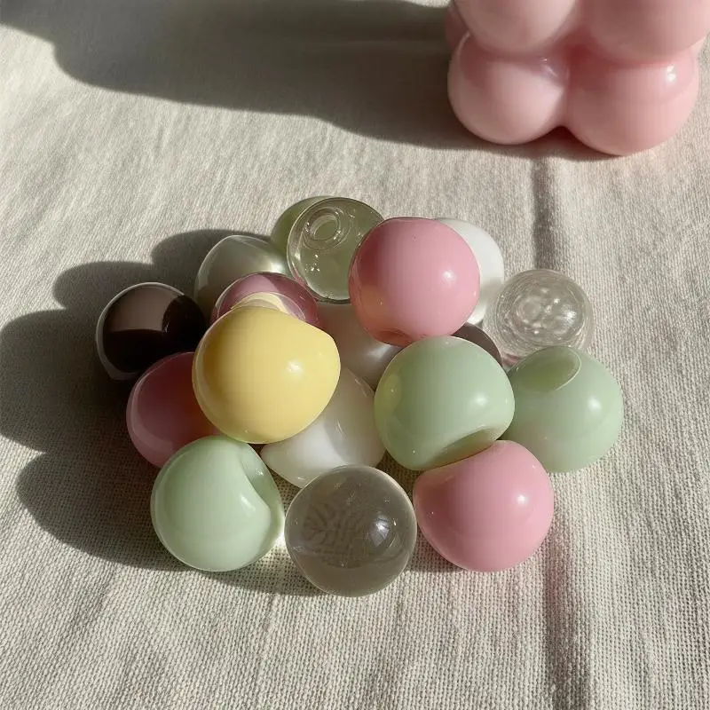 New 5Pcs Colorful TPR Empty Ball Shell DIY Handmade Squeeze Hollow Sphere Skin Fillable Stress Relief Craft Making Accessory