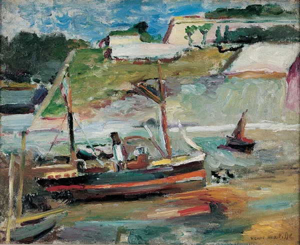 100% handmade Oil Painting reproduction on linen canvas,Belle ile le port de palais by henri matisse,Free Shipping