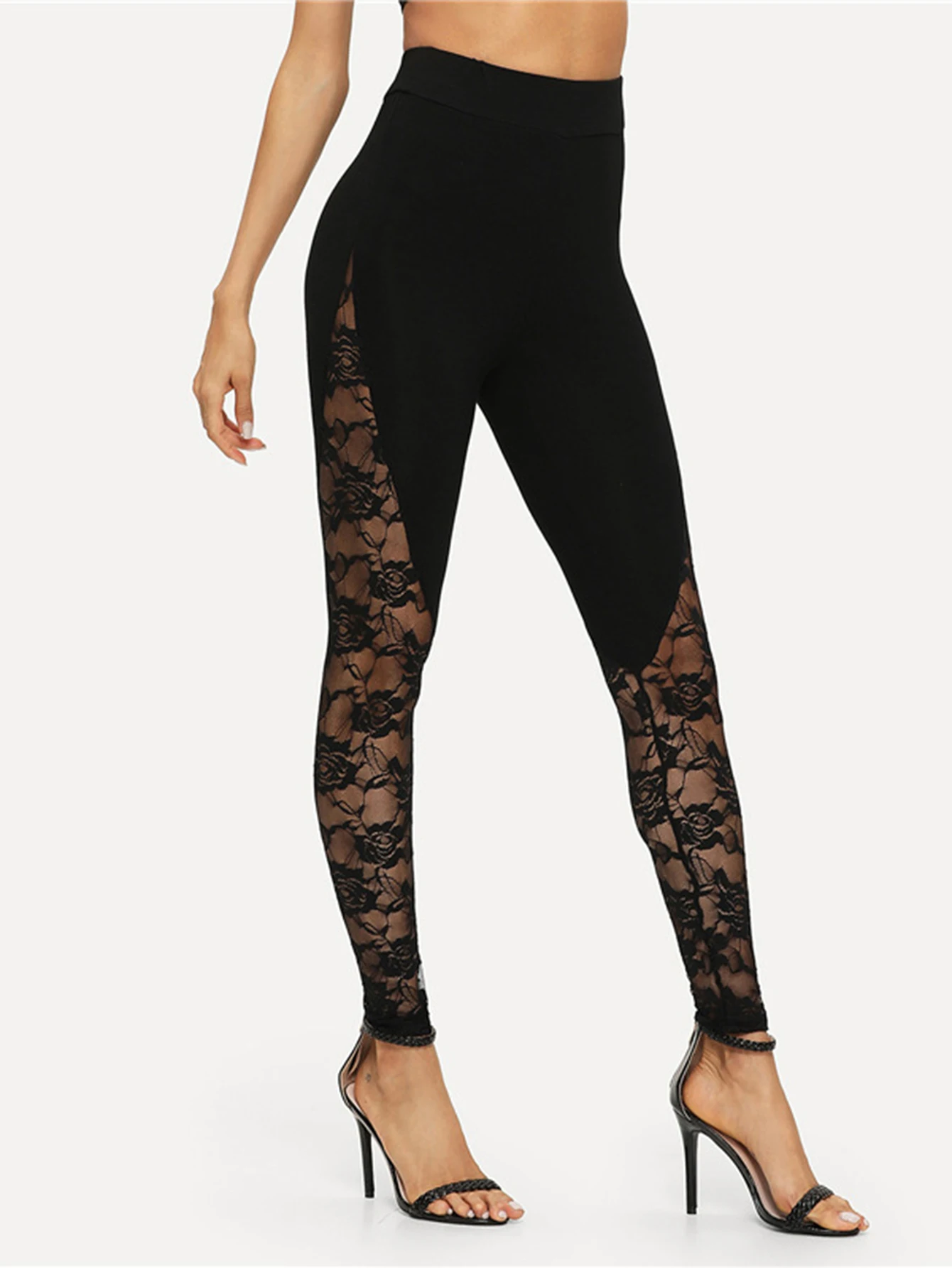 Legging skinny a vita alta da donna Autunno Comodo jacquard Tinta unita Pantaloni sportivi alla caviglia Moda semplice