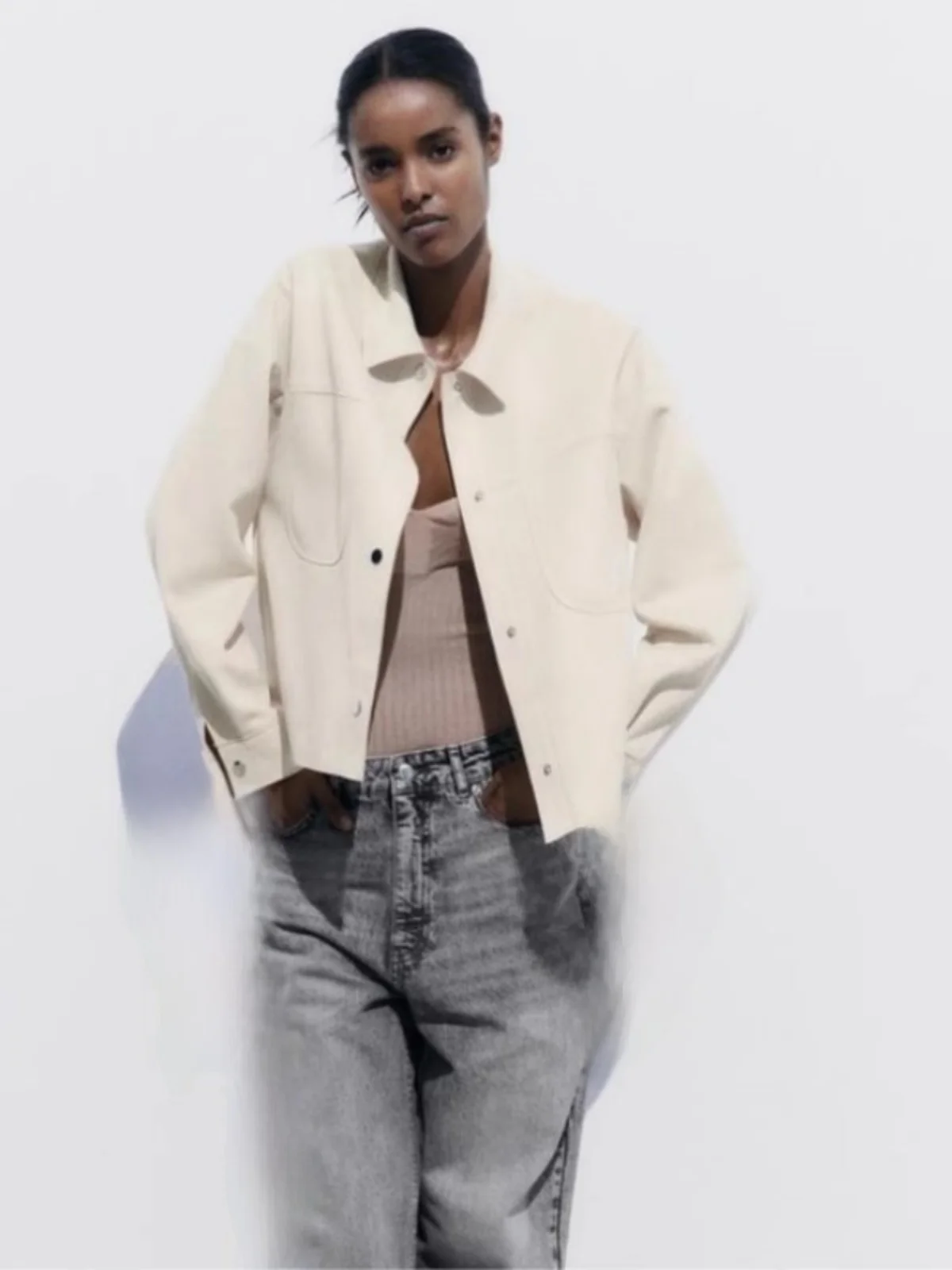 Lente 2025, nieuwe damesjas van imitatiesuède ort Jaet Long Sve, jas met omgeslagen kraag, pure kleur, veelzijdige knoopsluiting, normaal...