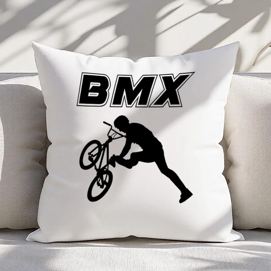 Modern BMX Cycling Throw Pillow Cover Cushion for Sports Lovers Bike Graphic Decor Accent Pillow Living Room Couch Pad Cover