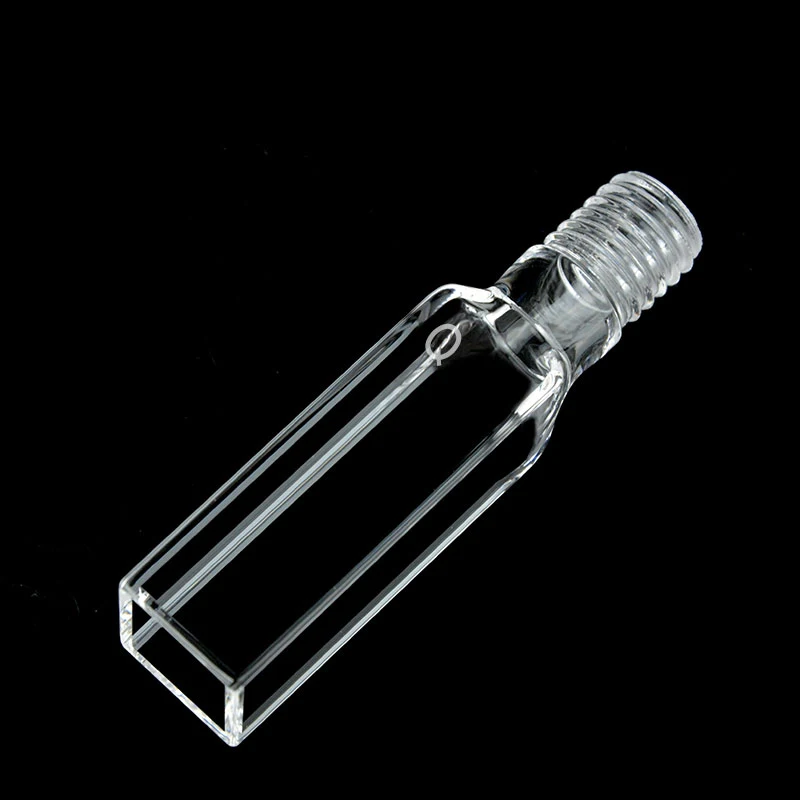 10mm Quartz Screw Mouth Cuvette Fluorescent Four Side Transparent Seal Can Be Injected for Scientific Research
