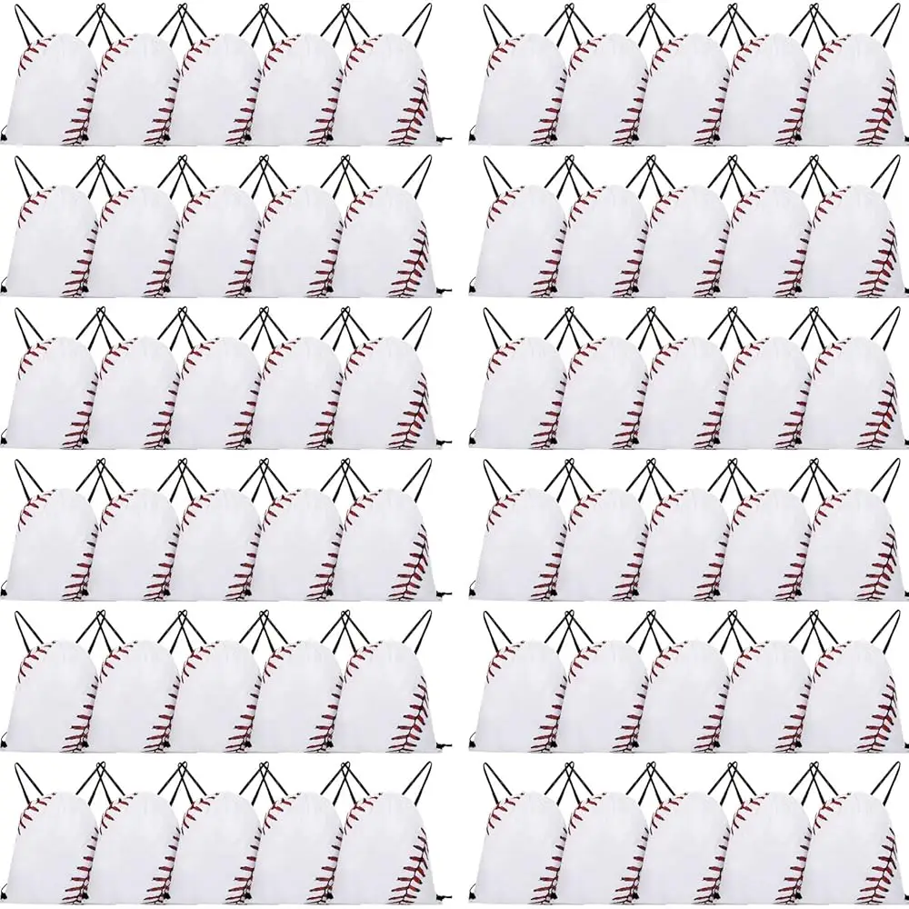 

Сумки-рюкзаки на шнурке для бейсбола, подарочные пакеты на шнурке для спортивных команд (60 штук)