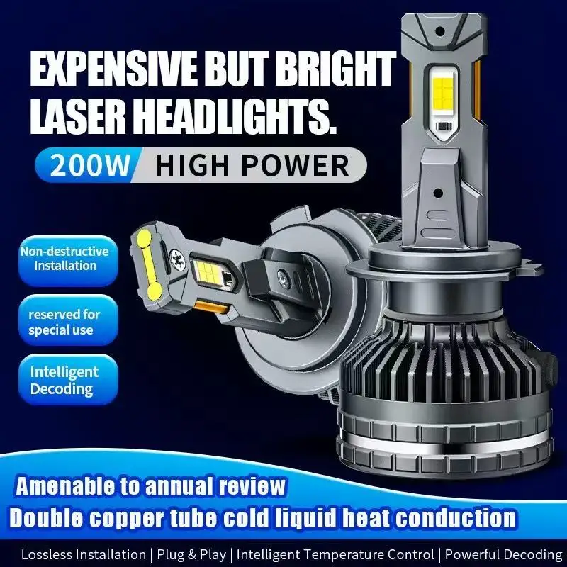 

Car LED headlights are super bright, H7 high and low beam laser bulbs are integrated with headlights H4/H1/H11/9005/9006