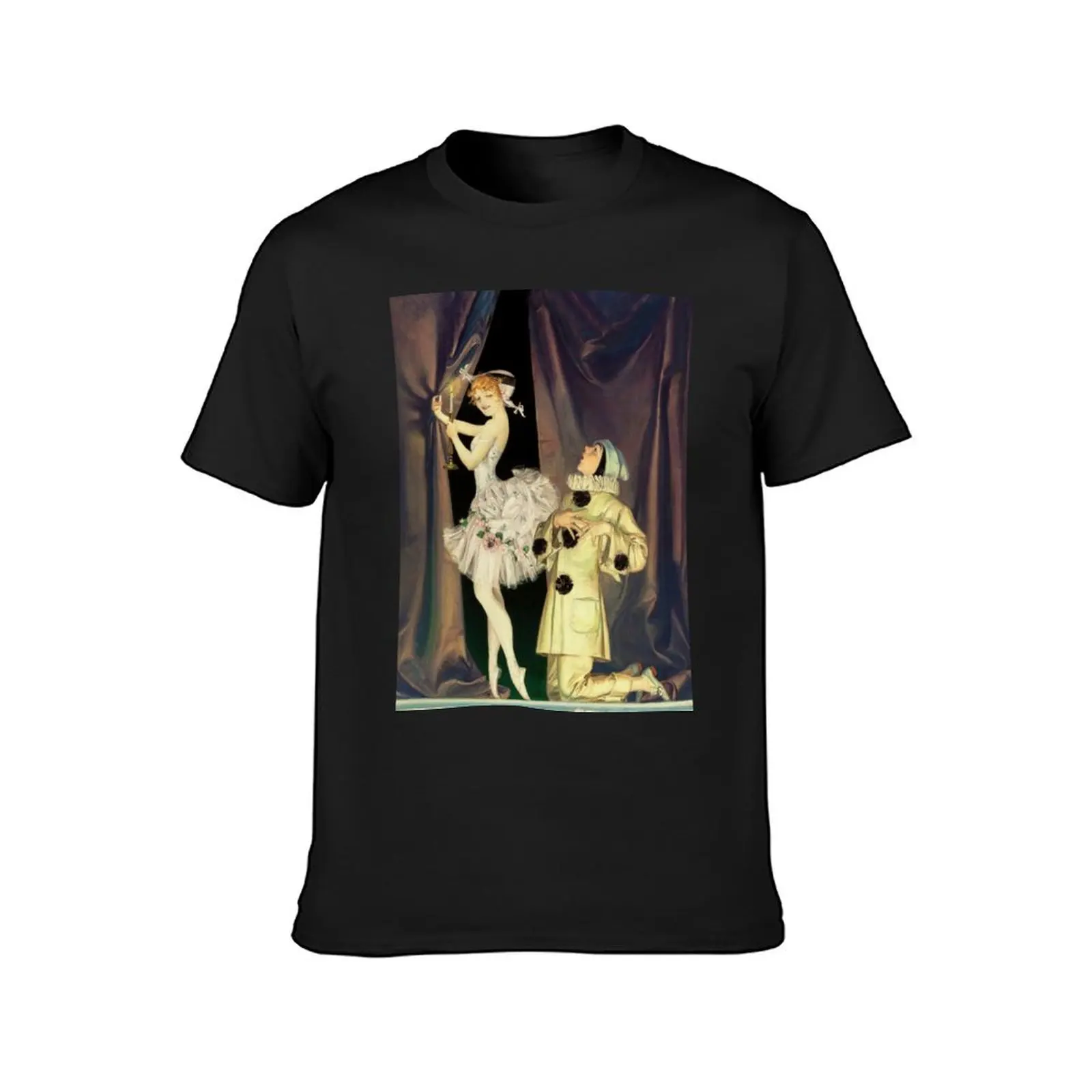 “Pierrot and Columbine” by FX Leyendecker T-Shirt tops summer clothes for a boy men clothing