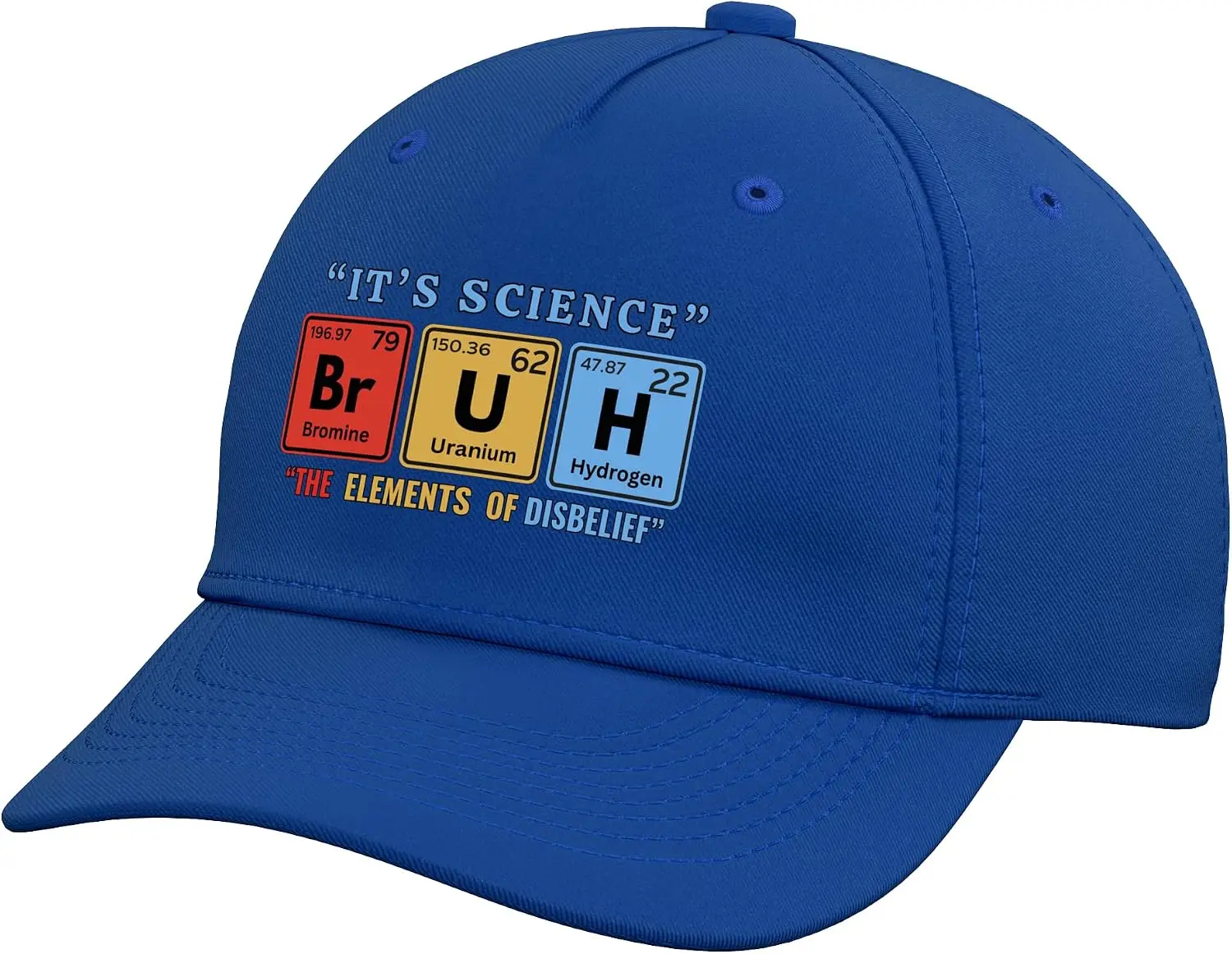 It's Science Bruh Periodic Table of Elements Meme Nerdy Bro Adjustable Baseball Hat Women's and Men's Versatile Sun Hats