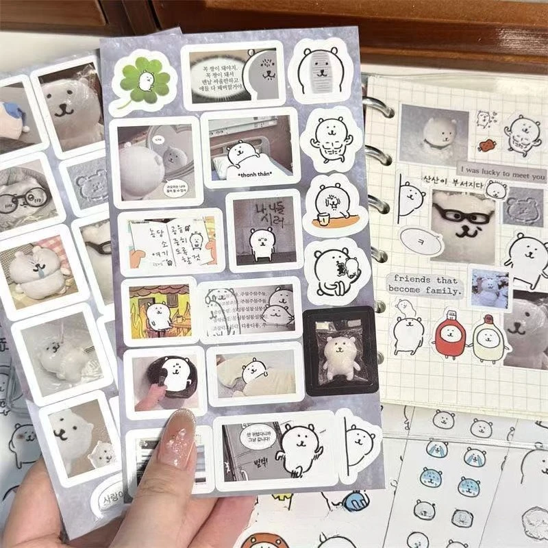 

New nagano themed film cutting stickers, easy bear themed handmade account decoration collage, universal material stickers