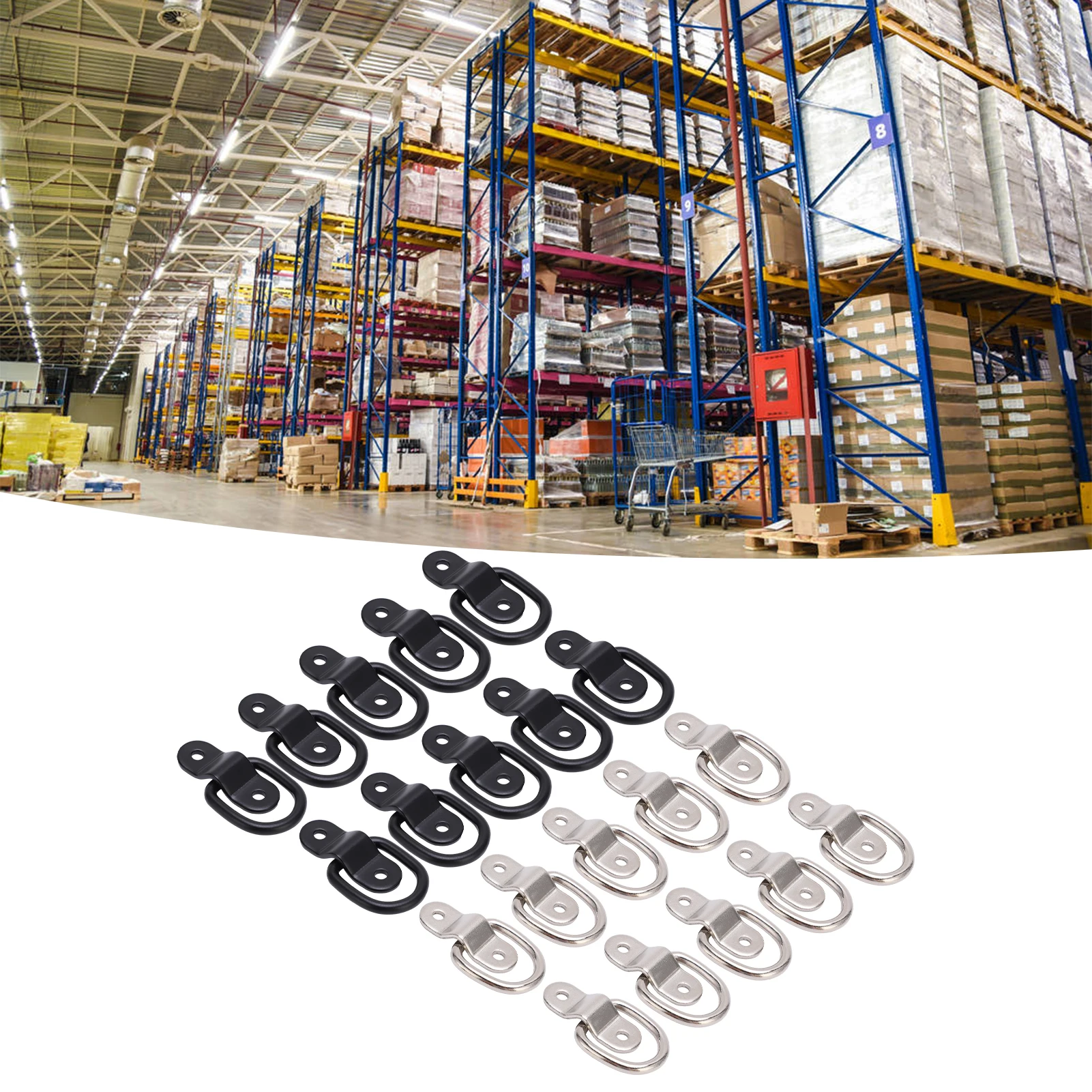 

10Sets Tie Down Anchors Multifunction High Strength Mount D Ring for Secure Hauling Heavy Duty D Ring Tie Down Hook