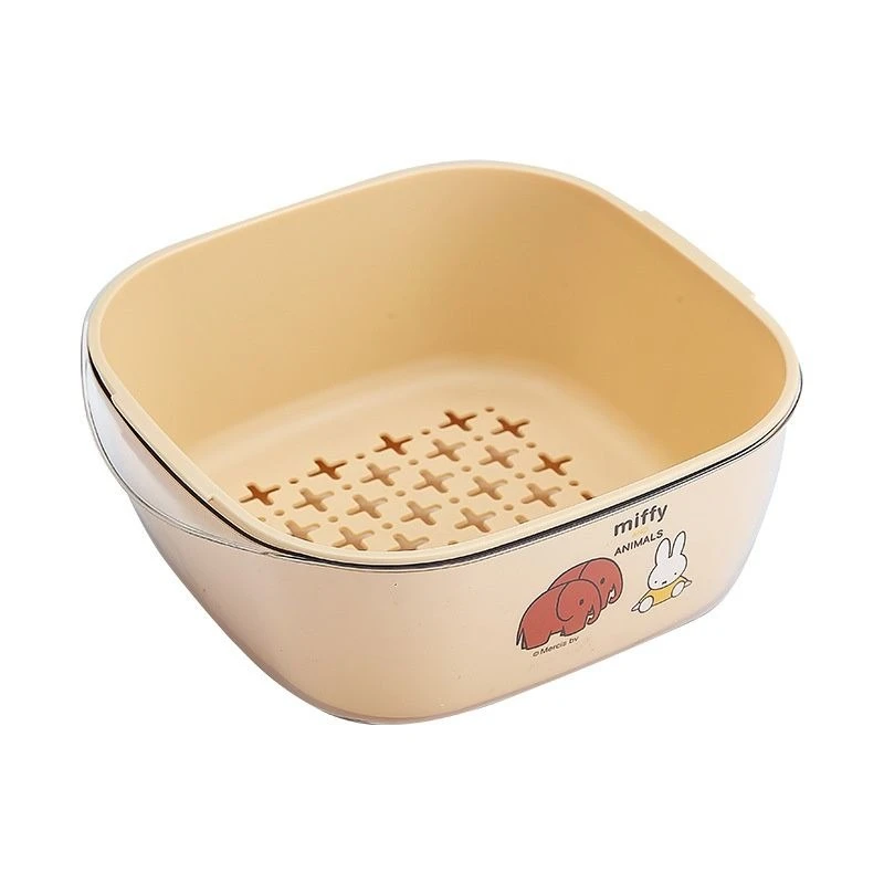 Miffy Kawaii Anime Cartoon Drain Basket Household Use Sink Wash Vegetables Filter Sand Wash Plastic Basket Living Room Fruit