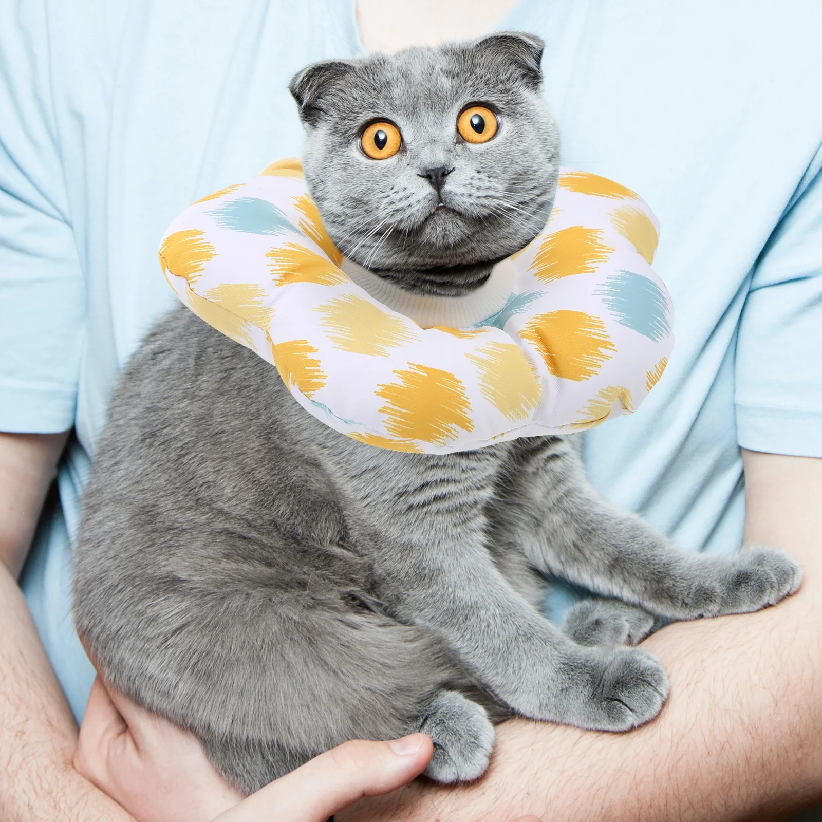 

Waterproof Headgear Anti Lick Bite Resistant Cat Neck Ring Comfortable Protective Collar Adjustable Design Wound Healing Pet