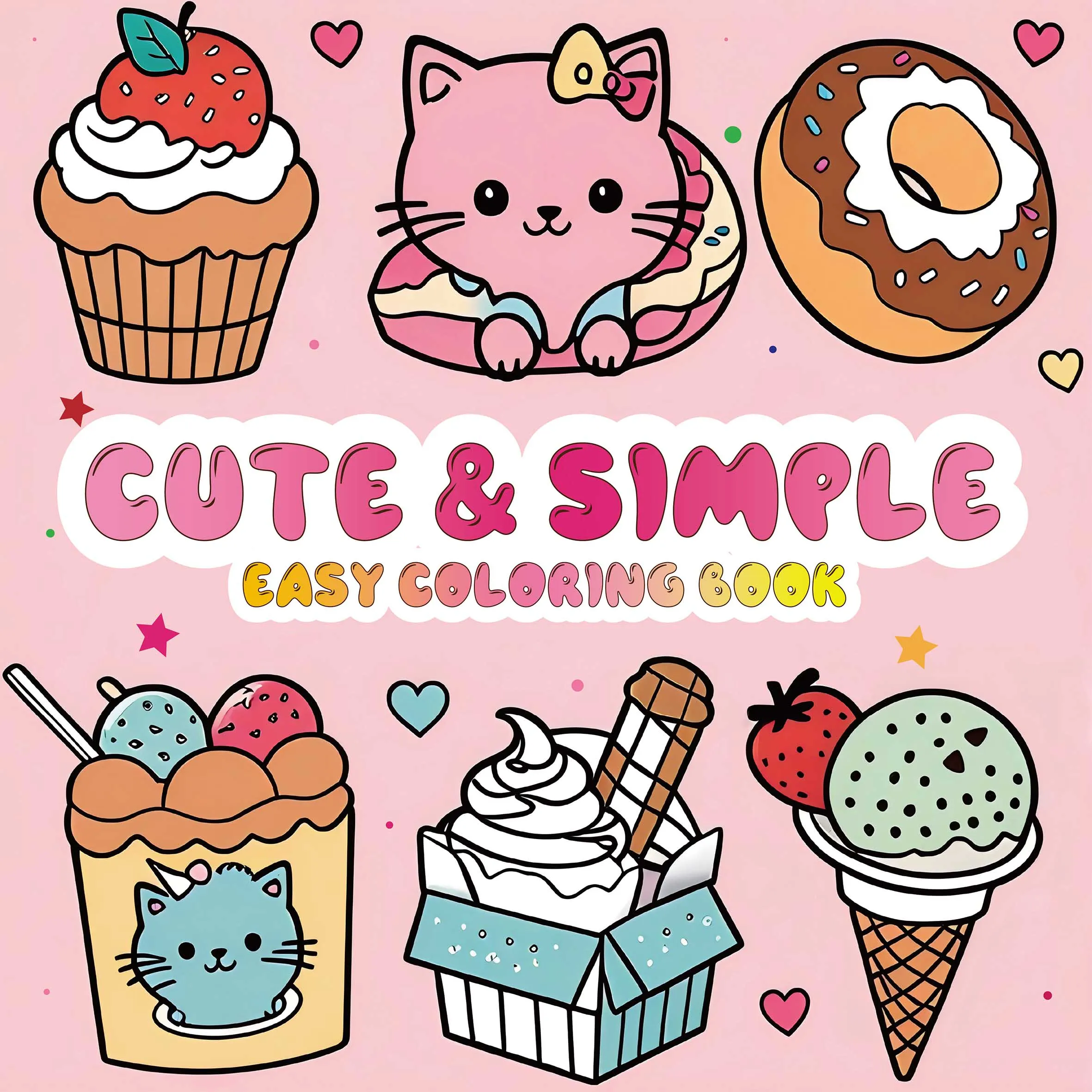 Adult Picture Book: Cute & Simple Easy Coloring Book with 24 Pages Drawing Book Perfect Gift for Relaxation Party and Birthday