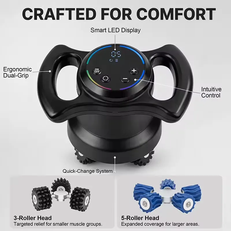 Electric Roller Vibration Massage Hand Held Beauty Device Home Travel Portable Muscle Relaxation Shaping Feet Care China Made