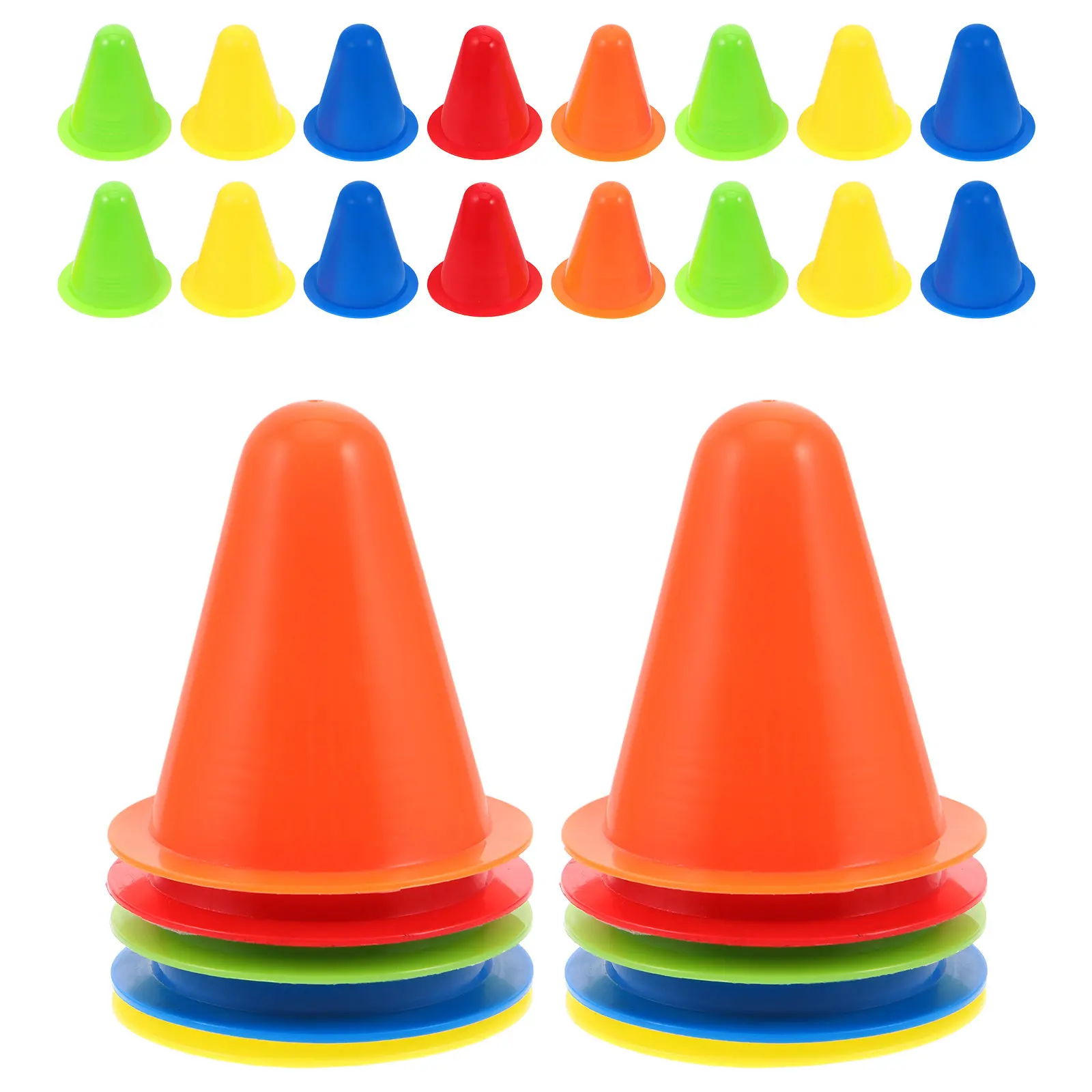 30Pcs Bright Agility Training Cones 8Cm Sturdy Portable Sports Cones for Soccer Football Drills Roller Skating Obstacle Course