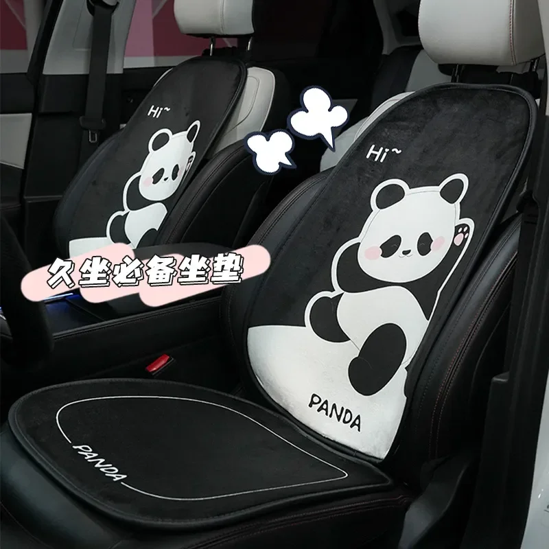 For Toyota Camry Car Plush Cartoon Seat Cushion Autumn Winter Warm Comfortable Cute Panda Seat Cover