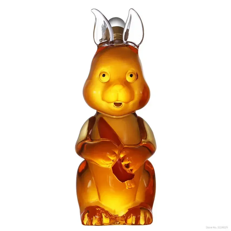 Rabbit Shaped Whiskey Glass Decanter, Lead-free, for Liquor Scotch Bourbon, Home Bar, 1000ml