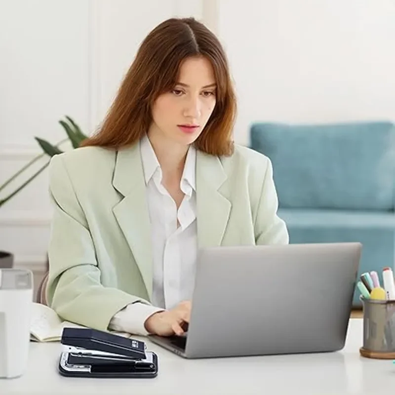 Desktop Stapler Swing-Arm Stapler with 50 Sheet Capacity, 360 Rotation Design, Swivel Stapler with 1000 Staples for Booklet Bind