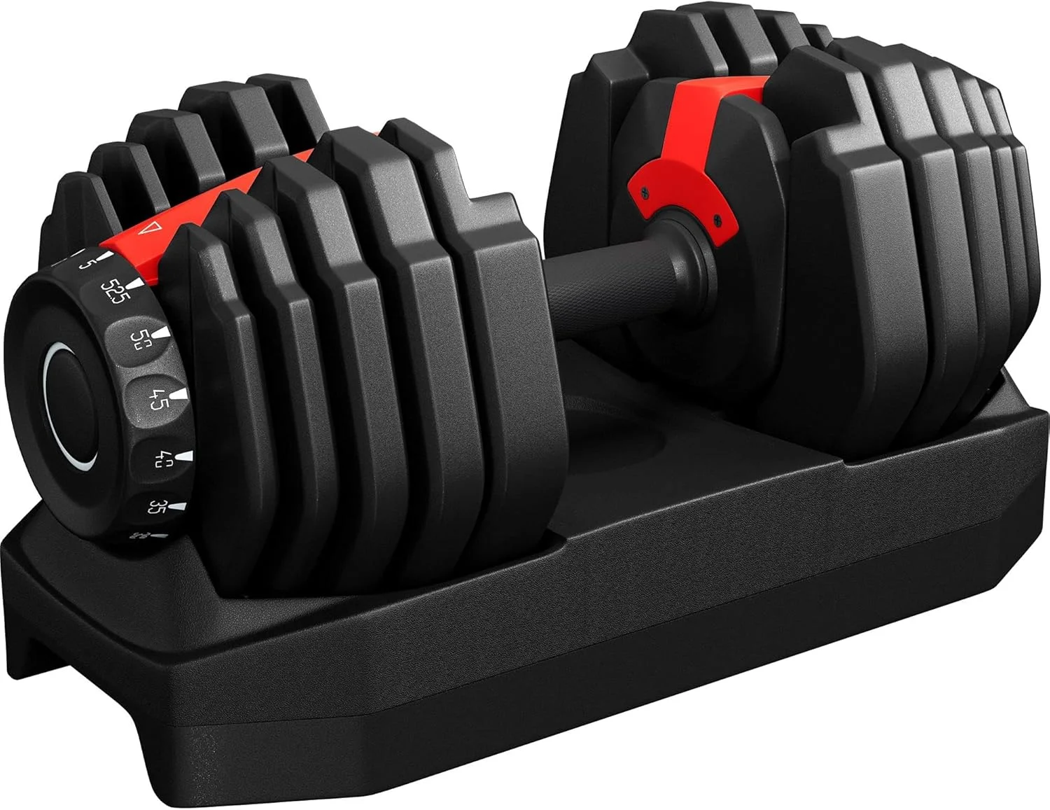 Adjustable Dumbbell Set 52.5 LBS Adjustable Dumbbells Fast Adjust Dumbbell Weight Set with Anti Slip Handle and Tray for