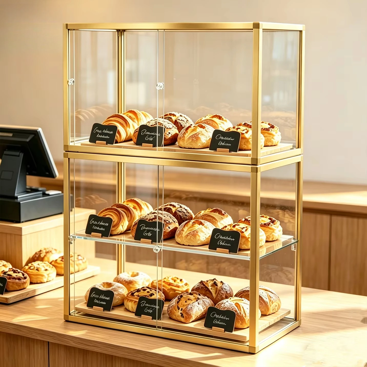 Hygienic Clear Acrylic Food Display Case for Sushi Pizza Sandwich Salad Bar Deli Takeaway Restaurant Countertop Use
