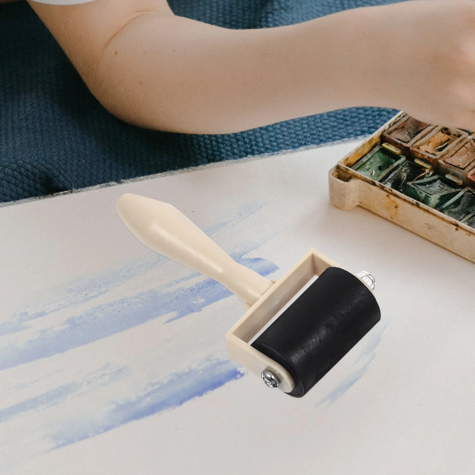 مجموعة أسطوانة بلاستيكية مكونة من 5 قطع مع ملاقط حصيرة أداة الختم مثالية لأعمال صناعة الطباعة #4