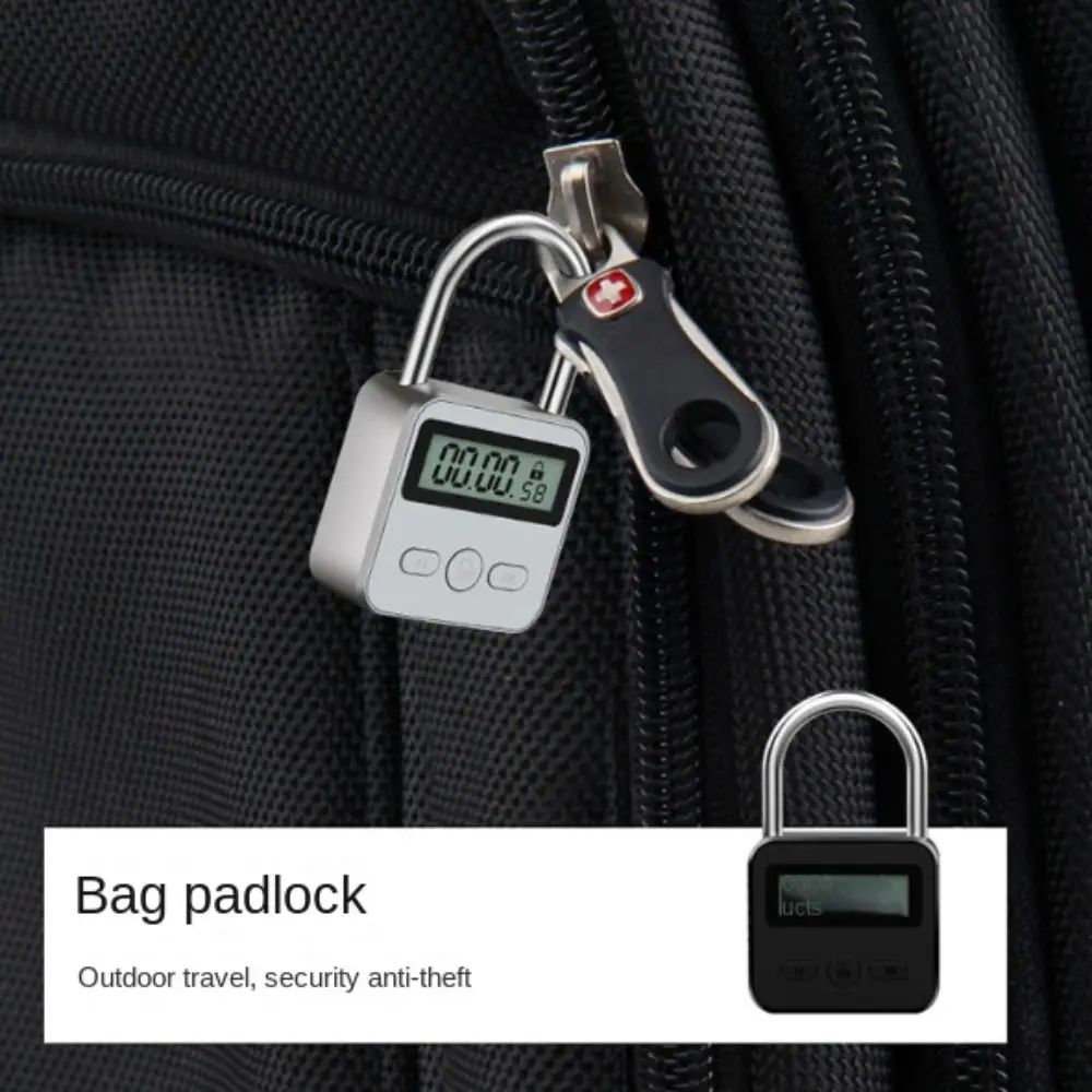 LCD Display Metal Timer Lock Multi Function 99 Hours Max Timing Security Lock Smooth Edges USB Rechargeable Smart Time Lock