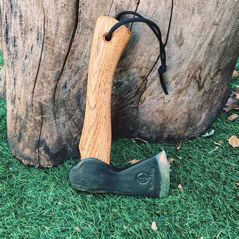 Special Offer Walnut wood handle hand forged high-quality axe for chopping wood, jungle elf axe, BC hiking tool, curved axe