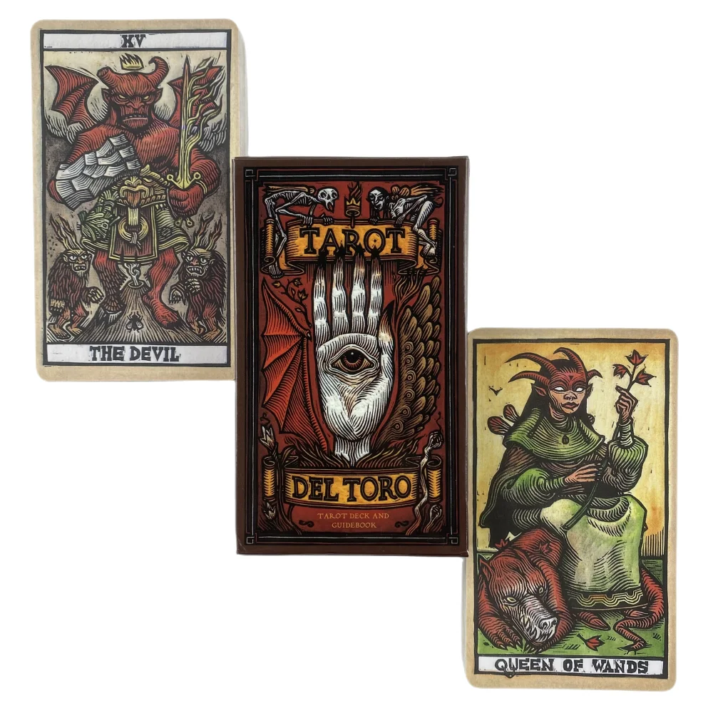 Tarot del A Tarot Deck and Guidebook Inspired by the World of Guillermo del Toro Novelty Book Beginners Card Game Deck Toy