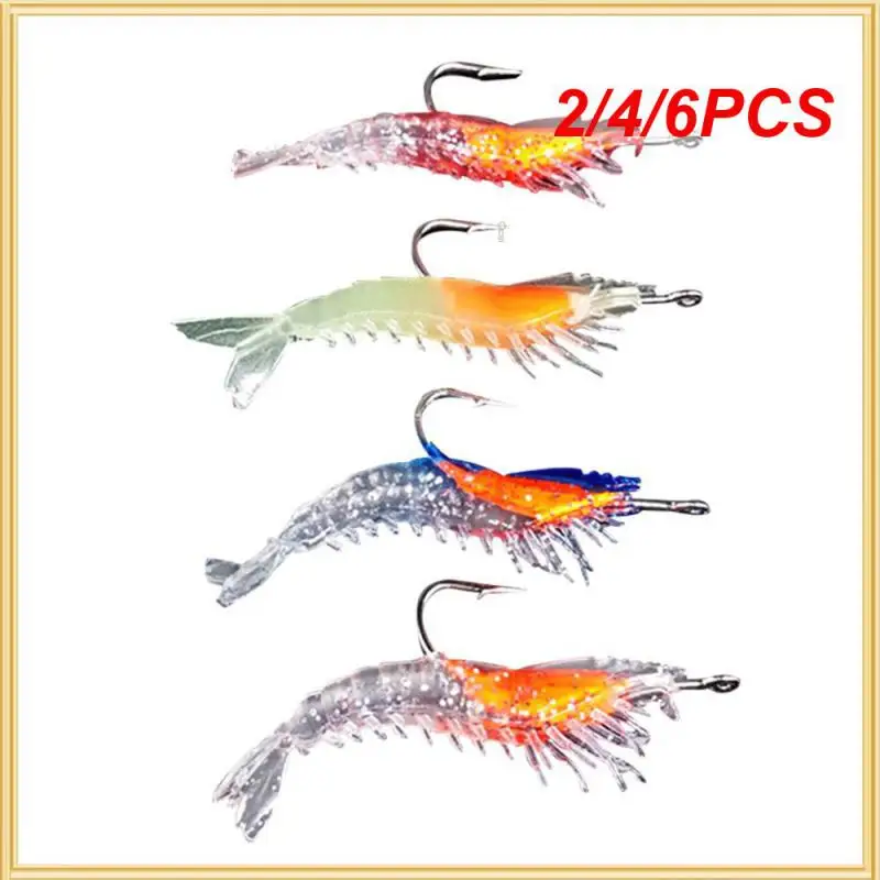 

2/4/6PCS Pvc Bionic Bait Sea Fishing Fishing Goods 6cm/3g Fishing Lures Shrimp Fake Shrimp Fishing Accessories Luya Bait