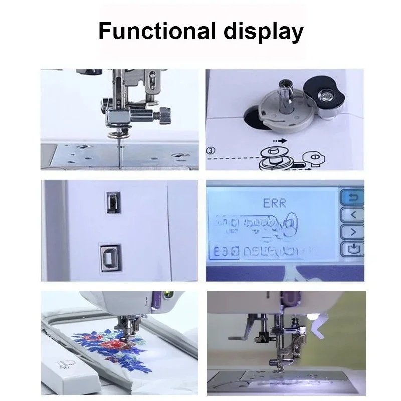 Household Multifunctional Sewing Embroidery Machinery Small Computer Embroidery Machine 7-inch LCD Touch Screen