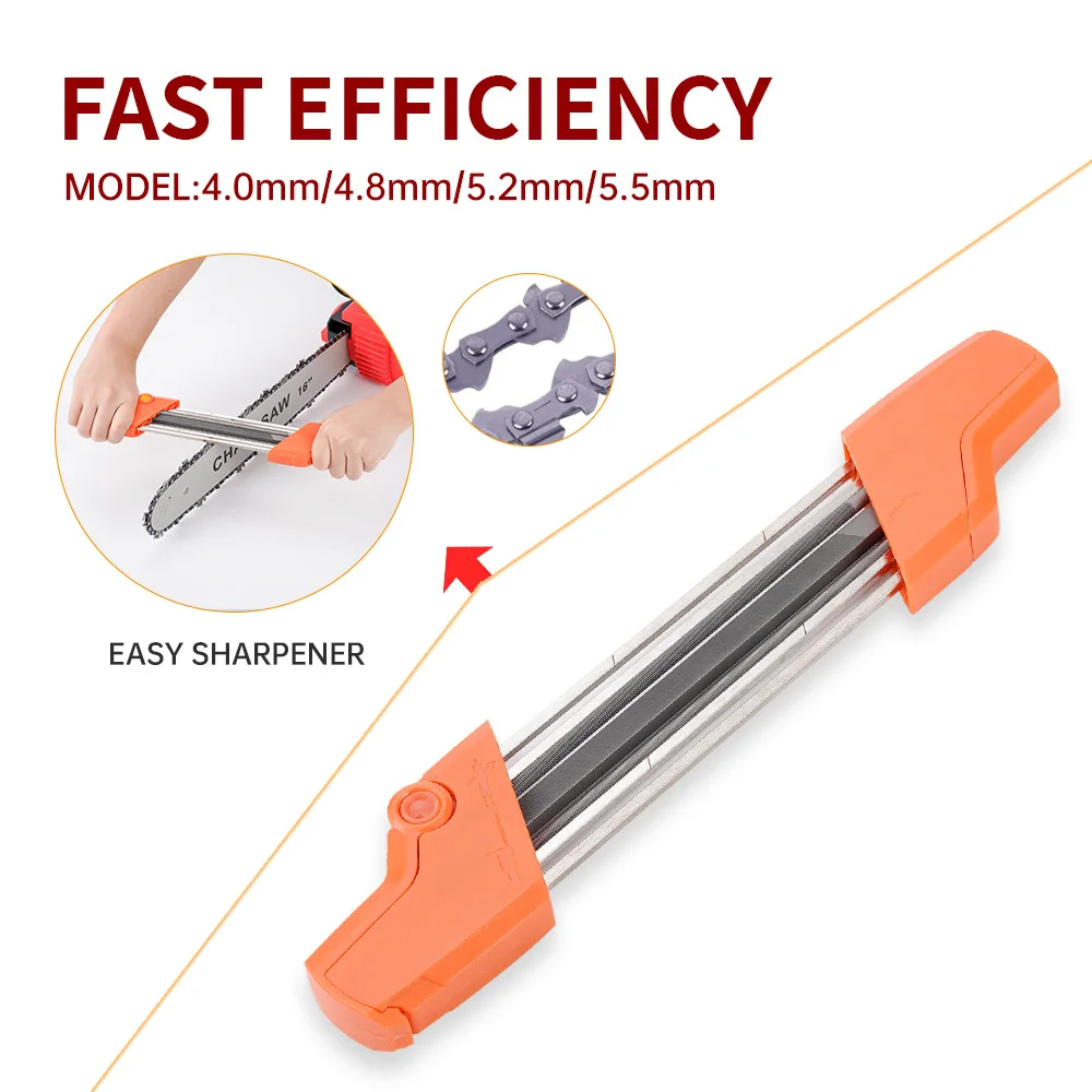 2 In 1 Easy File Chainsaw Chain Sharpener 3/8 P 4.0mm Saw Teeth Set Fast Sharpening With 2pcs 5/32 Inch Files Chain Sharpener