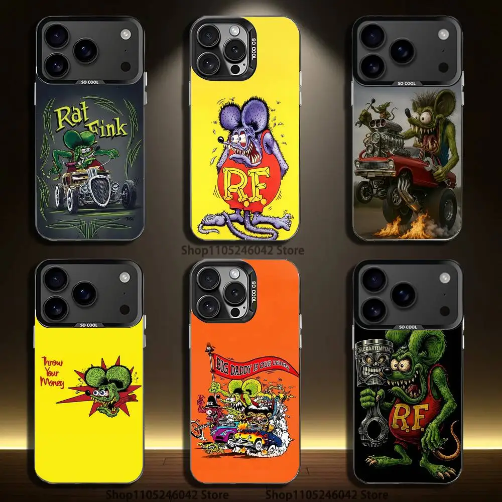

Rat Fink Black Matte Shockproof CoverPhone Case For iPhone 17,16,15,14,13,12,11,Pro,XS,Max,Plus,Mini,SE4,E