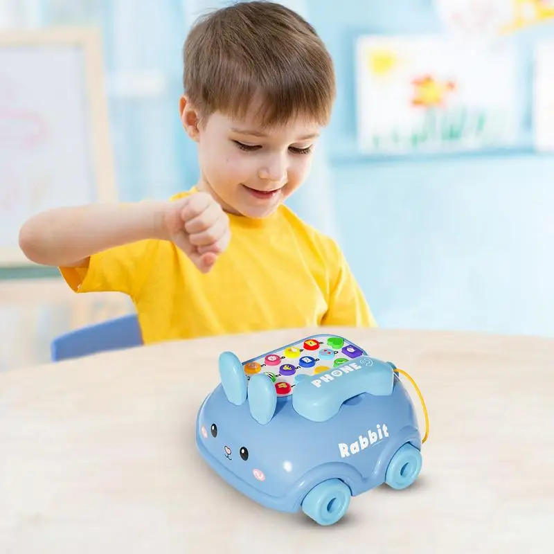 Kid Phone Toy Safe Interactive Car & Phone Toy Colorful Learning Toys With Rich Music & Story Content For Birthday Christmas